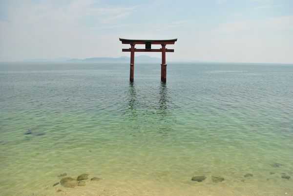 白鬚神社　湖中大鳥居