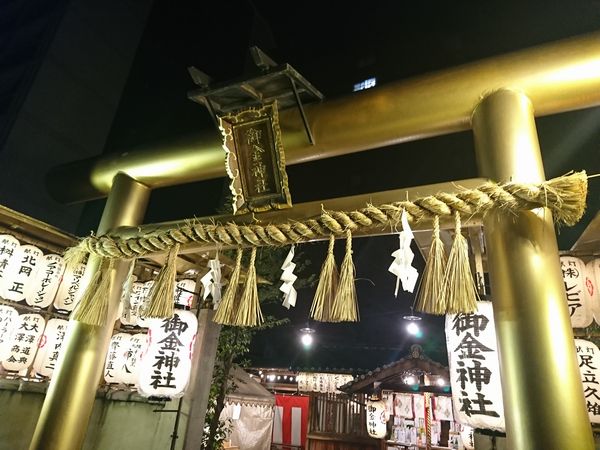 御金神社　夜　鳥居